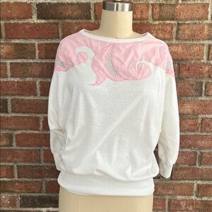 Vintage Sanibel Sport White & Pink Top